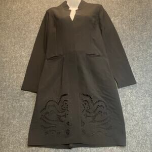 Versace Womens Size 40 EU US 8/10 M Black Overlay Floral Cut Out Jacket Dress